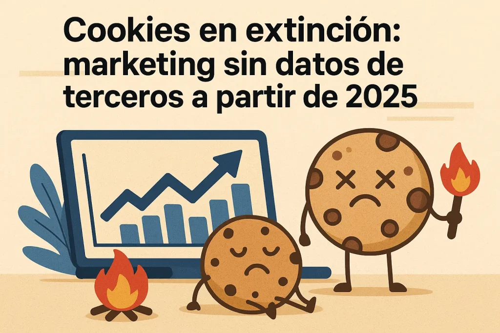 ilustración de cookies tristes representando el fin de las cookies de terceros en marketing digital.